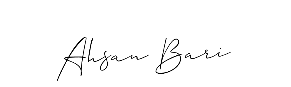 How to make Ahsan Bari name signature. Use Allison_Script style for creating short signs online. This is the latest handwritten sign. Ahsan Bari signature style 2 images and pictures png