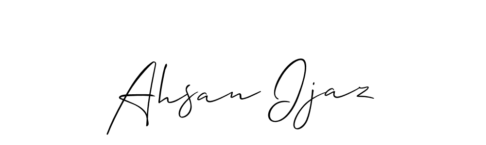 if you are searching for the best signature style for your name Ahsan Ijaz. so please give up your signature search. here we have designed multiple signature styles  using Allison_Script. Ahsan Ijaz signature style 2 images and pictures png