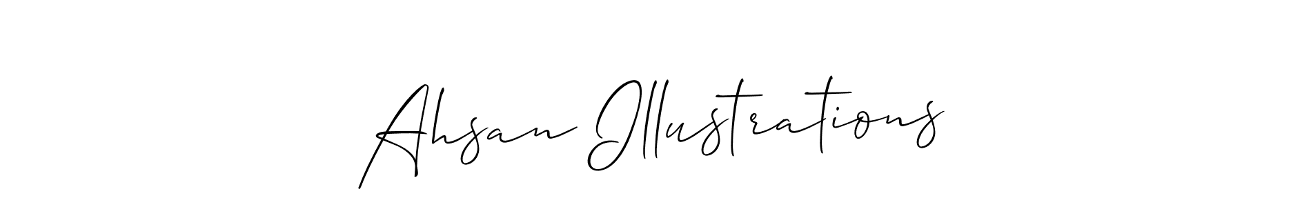 Ahsan Illustrations stylish signature style. Best Handwritten Sign (Allison_Script) for my name. Handwritten Signature Collection Ideas for my name Ahsan Illustrations. Ahsan Illustrations signature style 2 images and pictures png