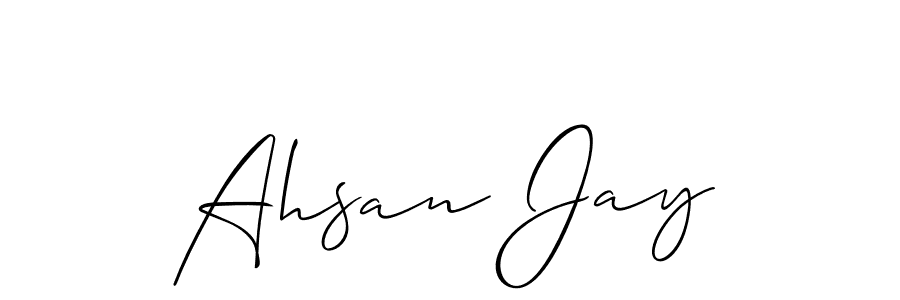 Create a beautiful signature design for name Ahsan Jay. With this signature (Allison_Script) fonts, you can make a handwritten signature for free. Ahsan Jay signature style 2 images and pictures png