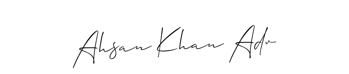 How to make Ahsan Khan Adv name signature. Use Allison_Script style for creating short signs online. This is the latest handwritten sign. Ahsan Khan Adv signature style 2 images and pictures png