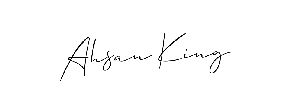Create a beautiful signature design for name Ahsan King. With this signature (Allison_Script) fonts, you can make a handwritten signature for free. Ahsan King signature style 2 images and pictures png