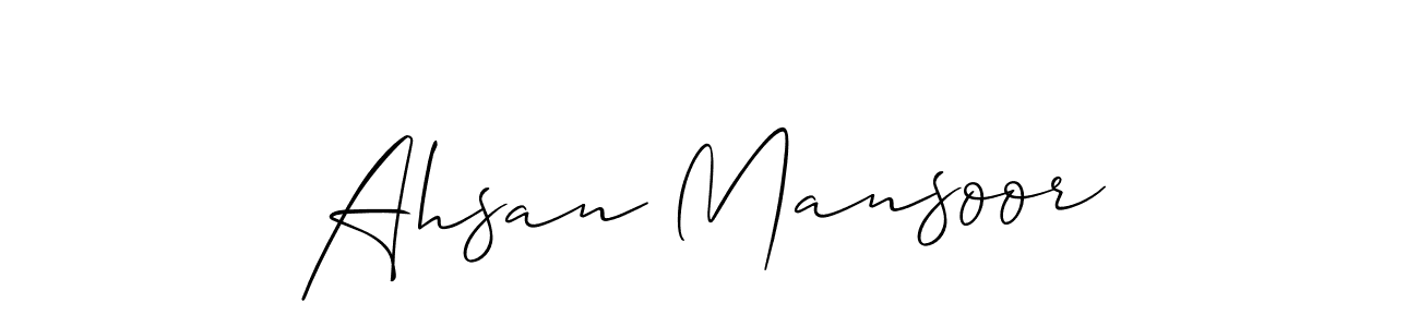 if you are searching for the best signature style for your name Ahsan Mansoor. so please give up your signature search. here we have designed multiple signature styles  using Allison_Script. Ahsan Mansoor signature style 2 images and pictures png