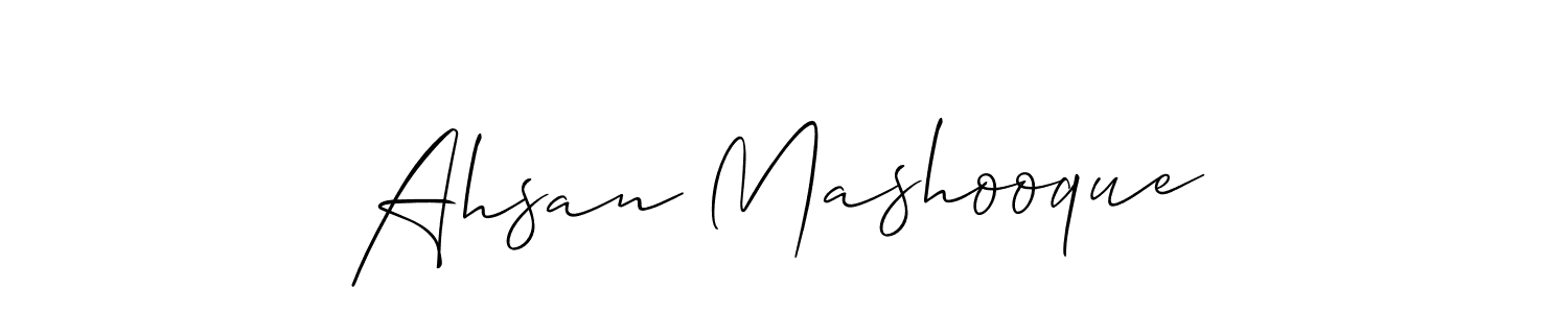 You should practise on your own different ways (Allison_Script) to write your name (Ahsan Mashooque) in signature. don't let someone else do it for you. Ahsan Mashooque signature style 2 images and pictures png