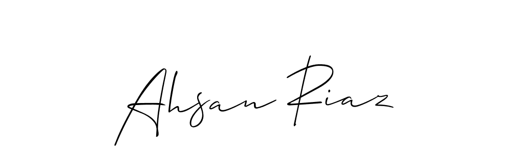 How to make Ahsan Riaz name signature. Use Allison_Script style for creating short signs online. This is the latest handwritten sign. Ahsan Riaz signature style 2 images and pictures png