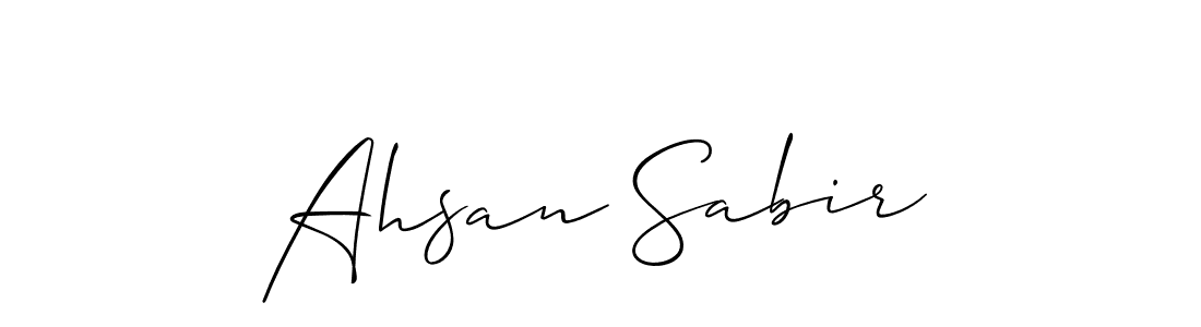 Make a beautiful signature design for name Ahsan Sabir. With this signature (Allison_Script) style, you can create a handwritten signature for free. Ahsan Sabir signature style 2 images and pictures png