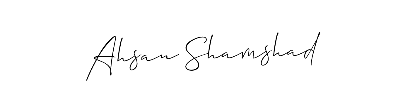 Also we have Ahsan Shamshad name is the best signature style. Create professional handwritten signature collection using Allison_Script autograph style. Ahsan Shamshad signature style 2 images and pictures png