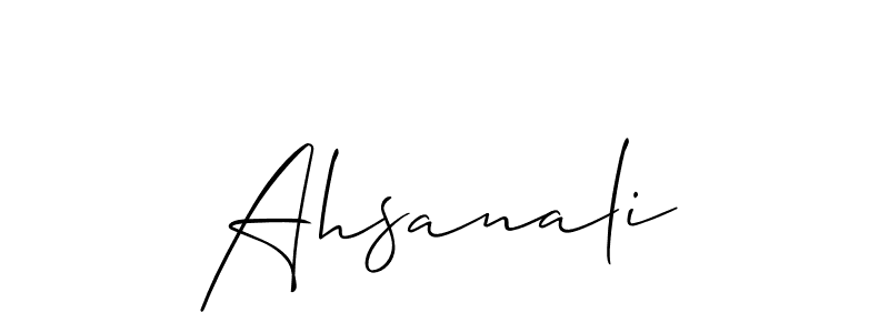 Design your own signature with our free online signature maker. With this signature software, you can create a handwritten (Allison_Script) signature for name Ahsanali. Ahsanali signature style 2 images and pictures png