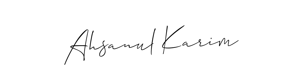 How to make Ahsanul Karim name signature. Use Allison_Script style for creating short signs online. This is the latest handwritten sign. Ahsanul Karim signature style 2 images and pictures png