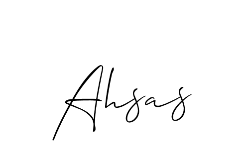 Design your own signature with our free online signature maker. With this signature software, you can create a handwritten (Allison_Script) signature for name Ahsas. Ahsas signature style 2 images and pictures png
