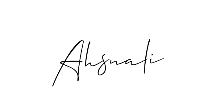 if you are searching for the best signature style for your name Ahsnali. so please give up your signature search. here we have designed multiple signature styles  using Allison_Script. Ahsnali signature style 2 images and pictures png