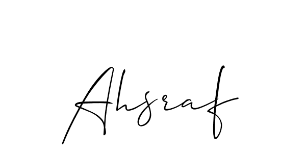 Create a beautiful signature design for name Ahsraf. With this signature (Allison_Script) fonts, you can make a handwritten signature for free. Ahsraf signature style 2 images and pictures png