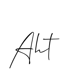 Make a beautiful signature design for name Aht. With this signature (Allison_Script) style, you can create a handwritten signature for free. Aht signature style 2 images and pictures png