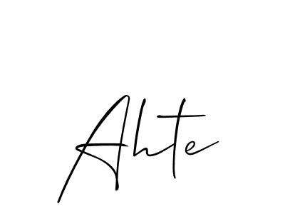 How to make Ahte signature? Allison_Script is a professional autograph style. Create handwritten signature for Ahte name. Ahte signature style 2 images and pictures png