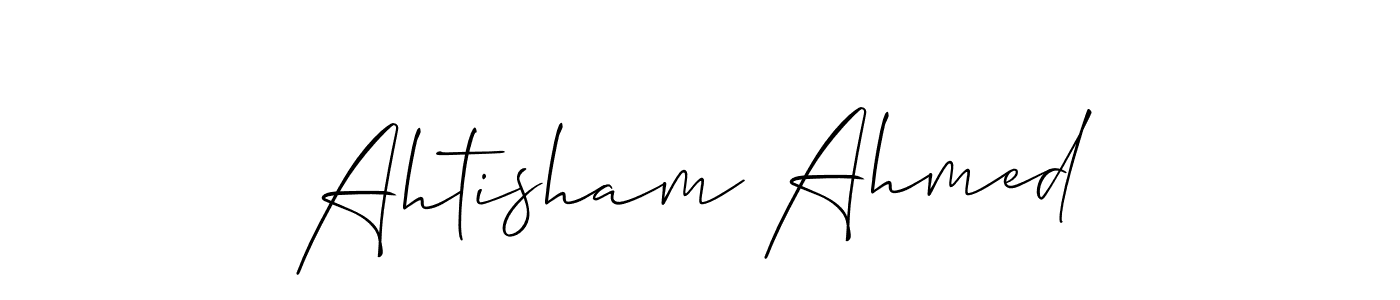 Make a beautiful signature design for name Ahtisham Ahmed. With this signature (Allison_Script) style, you can create a handwritten signature for free. Ahtisham Ahmed signature style 2 images and pictures png