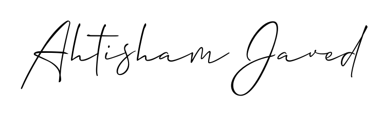 Download transparent PNG signature for name Ahtisham Javed styled with Allison_Script font. Ready to paste directly into PDF and Word agreements. Ahtisham Javed signature style 2 images and pictures png