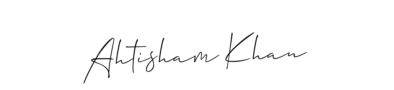 Create a beautiful signature design for name Ahtisham Khan. With this signature (Allison_Script) fonts, you can make a handwritten signature for free. Ahtisham Khan signature style 2 images and pictures png