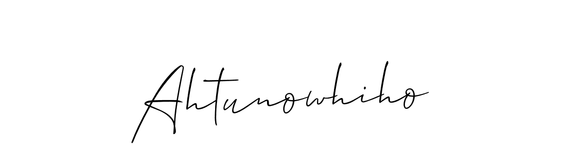 Make a beautiful signature design for name Ahtunowhiho. With this signature (Allison_Script) style, you can create a handwritten signature for free. Ahtunowhiho signature style 2 images and pictures png