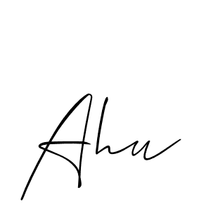 Create a beautiful signature design for name Ahu. With this signature (Allison_Script) fonts, you can make a handwritten signature for free. Ahu signature style 2 images and pictures png