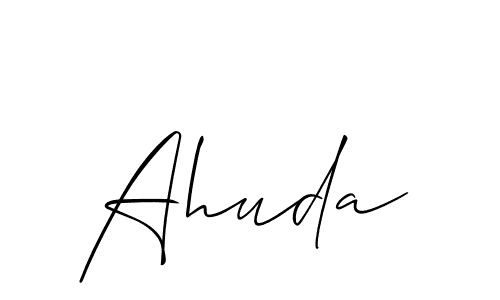 Use a signature maker to create a handwritten signature online. With this signature software, you can design (Allison_Script) your own signature for name Ahuda. Ahuda signature style 2 images and pictures png