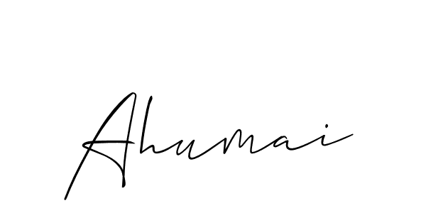 Use a signature maker to create a handwritten signature online. With this signature software, you can design (Allison_Script) your own signature for name Ahumai. Ahumai signature style 2 images and pictures png