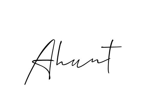 You should practise on your own different ways (Allison_Script) to write your name (Ahunt) in signature. don't let someone else do it for you. Ahunt signature style 2 images and pictures png