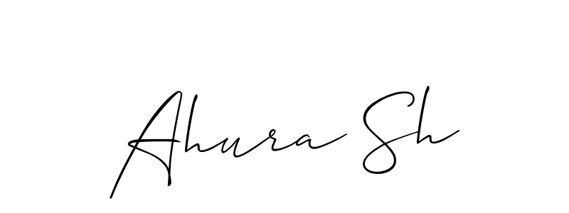 Use a signature maker to create a handwritten signature online. With this signature software, you can design (Allison_Script) your own signature for name Ahura Sh. Ahura Sh signature style 2 images and pictures png