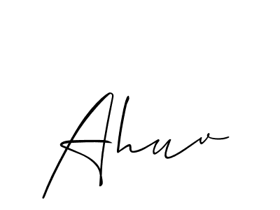 Best and Professional Signature Style for Ahuv. Allison_Script Best Signature Style Collection. Ahuv signature style 2 images and pictures png