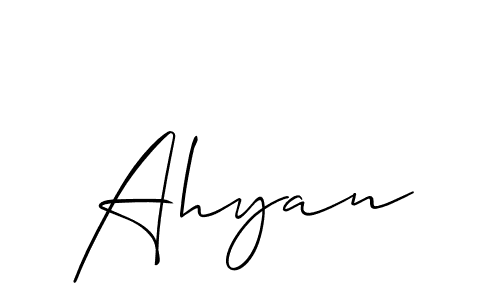 Best and Professional Signature Style for Ahyan. Allison_Script Best Signature Style Collection. Ahyan signature style 2 images and pictures png