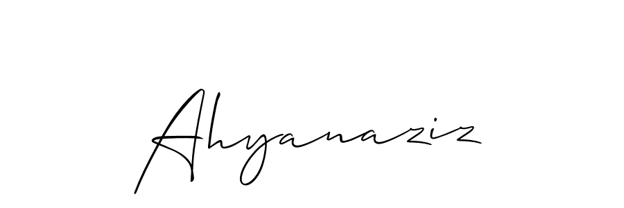 if you are searching for the best signature style for your name Ahyanaziz. so please give up your signature search. here we have designed multiple signature styles  using Allison_Script. Ahyanaziz signature style 2 images and pictures png