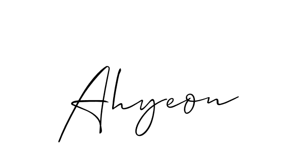 Design your own signature with our free online signature maker. With this signature software, you can create a handwritten (Allison_Script) signature for name Ahyeon. Ahyeon signature style 2 images and pictures png