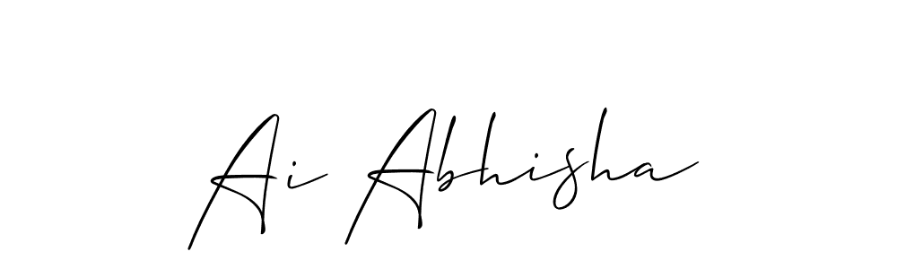 How to make Ai Abhisha name signature. Use Allison_Script style for creating short signs online. This is the latest handwritten sign. Ai Abhisha signature style 2 images and pictures png