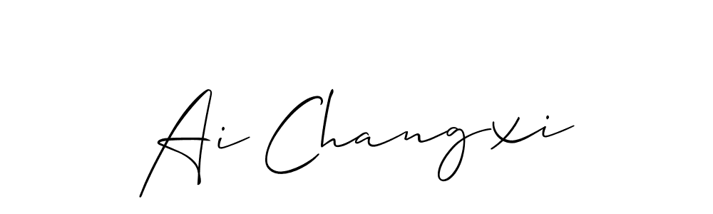 Allison_Script is a professional signature style that is perfect for those who want to add a touch of class to their signature. It is also a great choice for those who want to make their signature more unique. Get Ai Changxi name to fancy signature for free. Ai Changxi signature style 2 images and pictures png