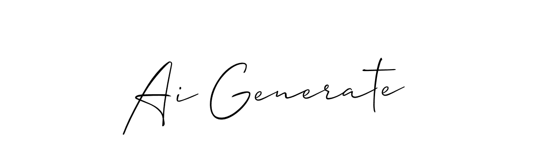 Create a beautiful signature design for name Ai Generate. With this signature (Allison_Script) fonts, you can make a handwritten signature for free. Ai Generate signature style 2 images and pictures png