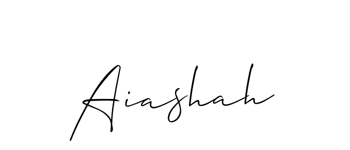 Design your own signature with our free online signature maker. With this signature software, you can create a handwritten (Allison_Script) signature for name Aiashah. Aiashah signature style 2 images and pictures png