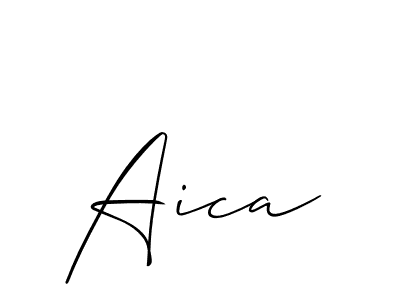 How to make Aica name signature. Use Allison_Script style for creating short signs online. This is the latest handwritten sign. Aica signature style 2 images and pictures png