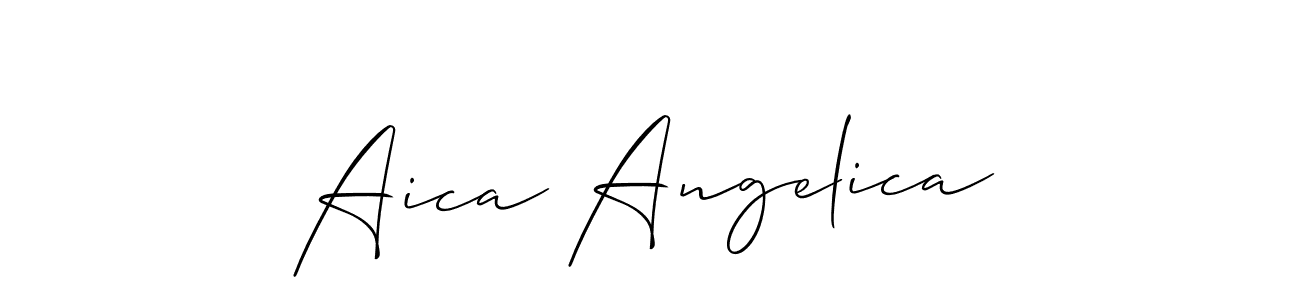 Allison_Script is a professional signature style that is perfect for those who want to add a touch of class to their signature. It is also a great choice for those who want to make their signature more unique. Get Aica Angelica name to fancy signature for free. Aica Angelica signature style 2 images and pictures png