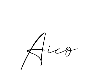 Make a beautiful signature design for name Aico. With this signature (Allison_Script) style, you can create a handwritten signature for free. Aico signature style 2 images and pictures png