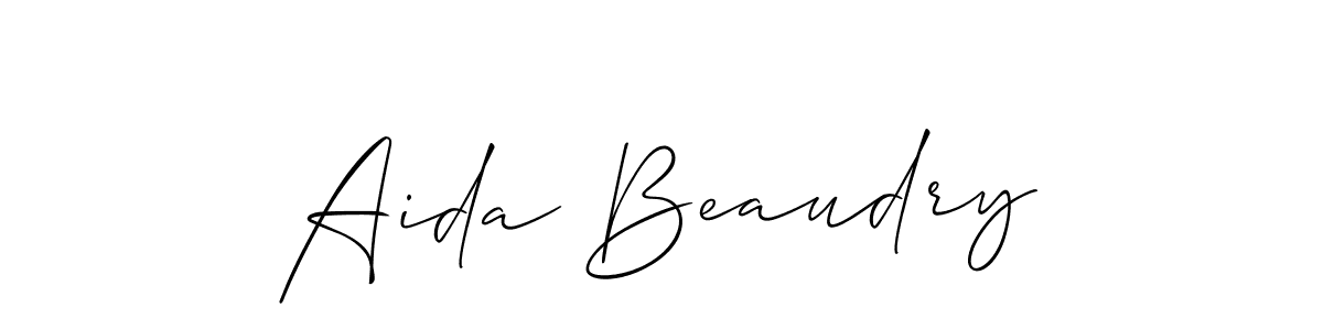 The best way (Allison_Script) to make a short signature is to pick only two or three words in your name. The name Aida Beaudry include a total of six letters. For converting this name. Aida Beaudry signature style 2 images and pictures png