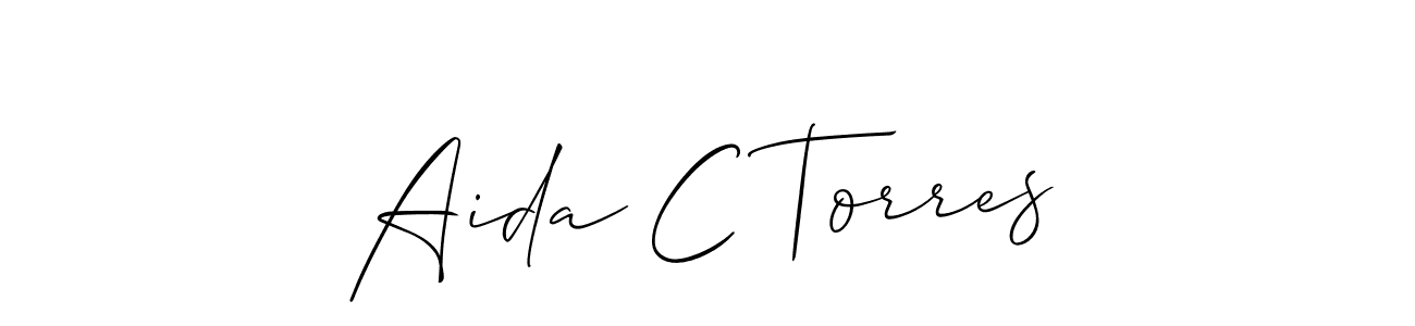 How to make Aida C Torres signature? Allison_Script is a professional autograph style. Create handwritten signature for Aida C Torres name. Aida C Torres signature style 2 images and pictures png