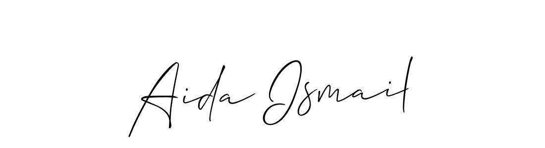 The best way (Allison_Script) to make a short signature is to pick only two or three words in your name. The name Aida Ismail include a total of six letters. For converting this name. Aida Ismail signature style 2 images and pictures png