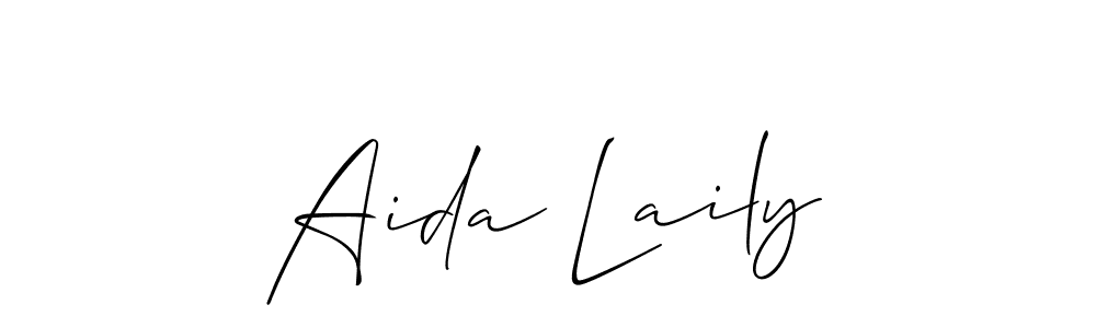 Design your own signature with our free online signature maker. With this signature software, you can create a handwritten (Allison_Script) signature for name Aida Laily. Aida Laily signature style 2 images and pictures png