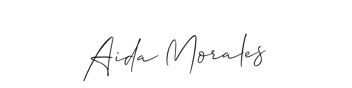 Make a beautiful signature design for name Aida Morales. With this signature (Allison_Script) style, you can create a handwritten signature for free. Aida Morales signature style 2 images and pictures png
