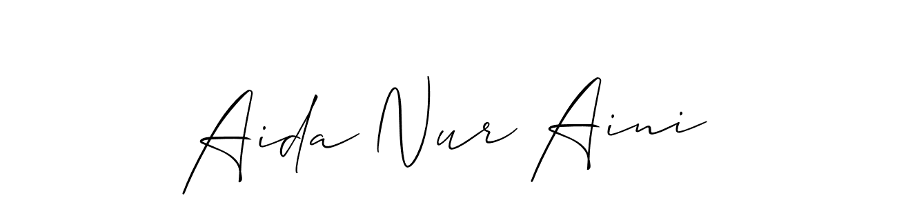 Similarly Allison_Script is the best handwritten signature design. Signature creator online .You can use it as an online autograph creator for name Aida Nur Aini. Aida Nur Aini signature style 2 images and pictures png