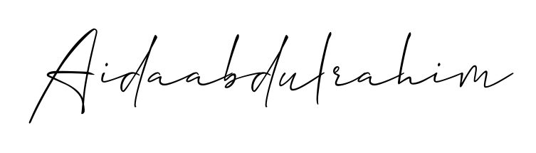 A sleek calligraphic signature for name Aidaabdulrahim utilizing Allison_Script styling. Great for adding personal signatures to photos and art. Aidaabdulrahim signature style 2 images and pictures png