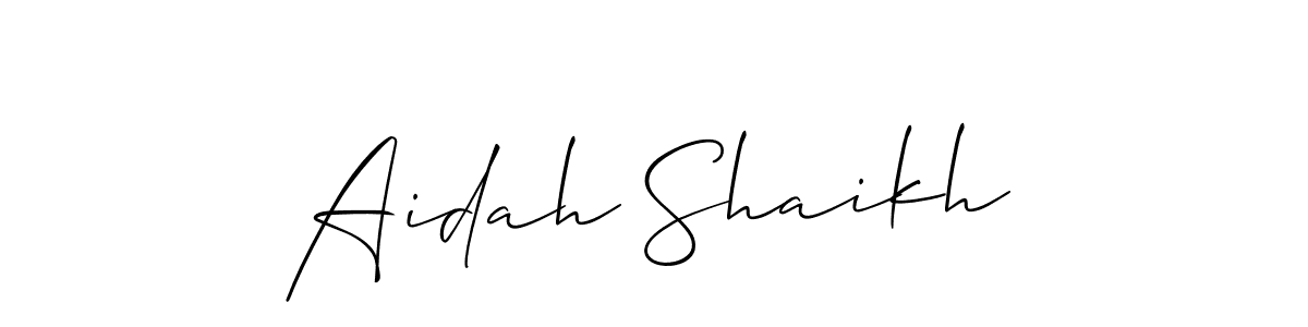 Design your own signature with our free online signature maker. With this signature software, you can create a handwritten (Allison_Script) signature for name Aidah Shaikh. Aidah Shaikh signature style 2 images and pictures png