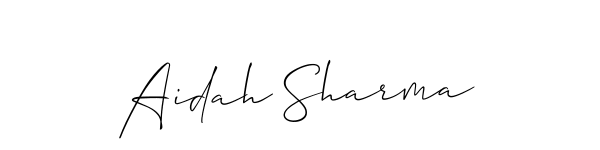 How to make Aidah Sharma name signature. Use Allison_Script style for creating short signs online. This is the latest handwritten sign. Aidah Sharma signature style 2 images and pictures png