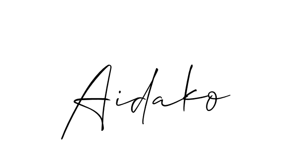 Make a beautiful signature design for name Aidako. With this signature (Allison_Script) style, you can create a handwritten signature for free. Aidako signature style 2 images and pictures png