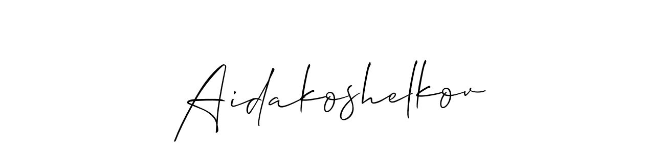 Create a beautiful signature design for name Aidakoshelkov. With this signature (Allison_Script) fonts, you can make a handwritten signature for free. Aidakoshelkov signature style 2 images and pictures png