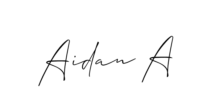 Once you've used our free online signature maker to create your best signature Allison_Script style, it's time to enjoy all of the benefits that Aidan A name signing documents. Aidan A signature style 2 images and pictures png